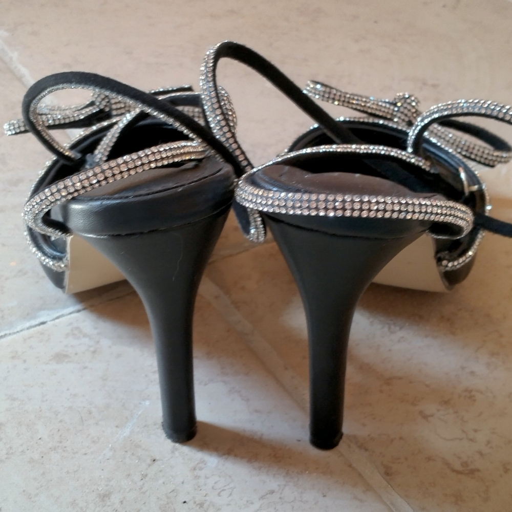 Rhinestone Bow Strappy Heels Pumps Size 36/5.5 - Picture 11 of 16